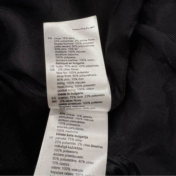 Sandro Paris Black Toggle Duffle Coat Wool French Designer Luxury, Women 36 Sm - Picture 9 of 12